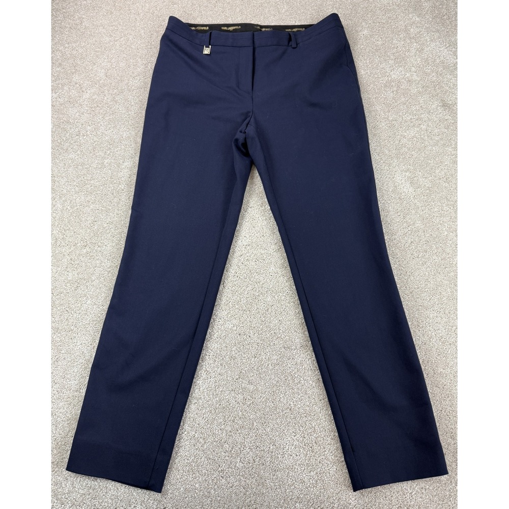 KARL LAGERFELD PARIS Women's Navy Blue Size 10 Dress Pants